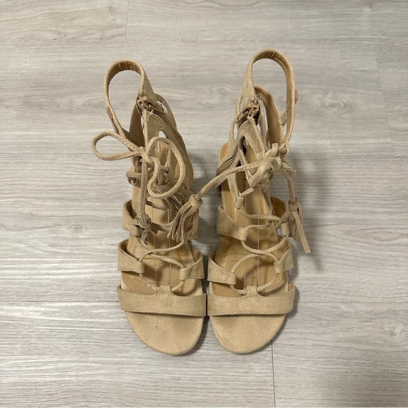 Call It Spring Villamor Lace Up Tassel Flat Sandals - Picture 2 of 6